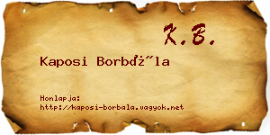 Kaposi Borbála névjegykártya