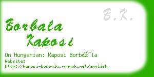 borbala kaposi business card